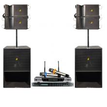Dàn âm thanh Line Array Active BKSound 05 (4 loa Array full Bass 25 + 2 Loa sub điện Bass 50 + Vang + Mic )