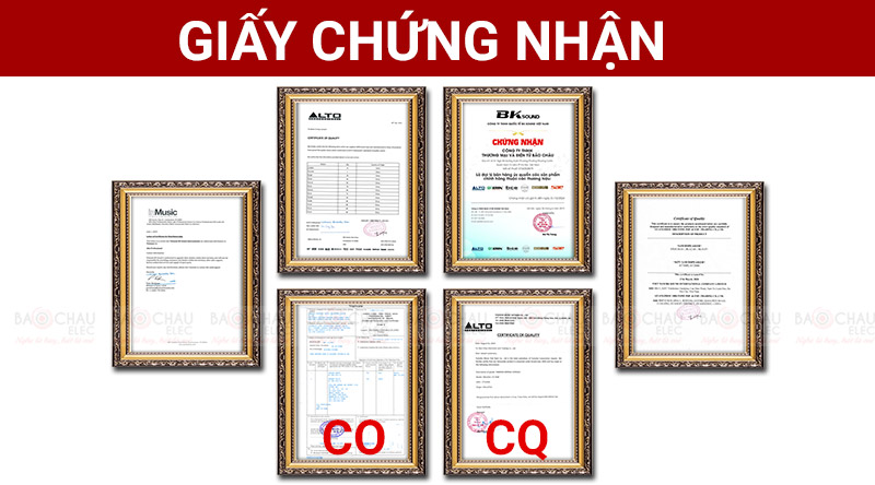 Giấy chứng nhận nhập khẩu CO, CQ của hãng Alto